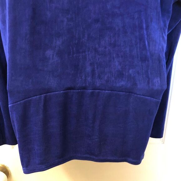 Vintage Nina Piccalino Women's Blue Sparkly Asymmetric Tunie Shirt LS Large - Picture 5 of 10